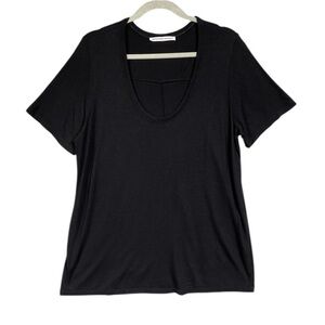Alexander Wang T Scoop Neck Tee Womens Size Large Black